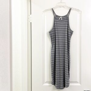Mudd gray striped back cut out dress